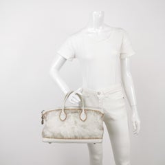 Louis Vuitton Lockit White Mesh Monogram and Leather Handbag