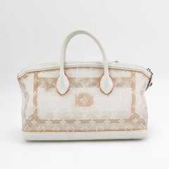 Louis Vuitton Lockit White Mesh Monogram and Leather Handbag
