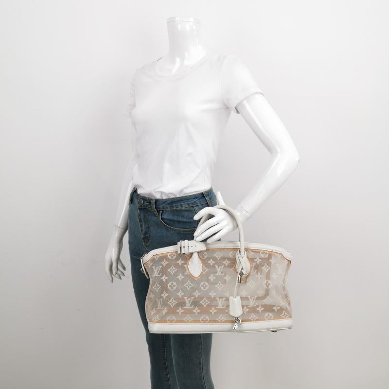 Sac à main en cuir et monogramme en maille blanche Louis Vuitton Whiting Bon état - En vente à AUBERVILLIERS, FR