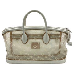 Sac à main en cuir et monogramme en maille blanche Louis Vuitton Whiting