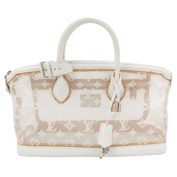 Sac à main en cuir et monogramme en maille blanche Louis Vuitton Whiting