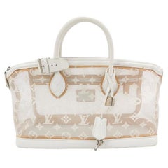 Louis Vuitton Lockit White Mesh Monogram and Leather Handbag