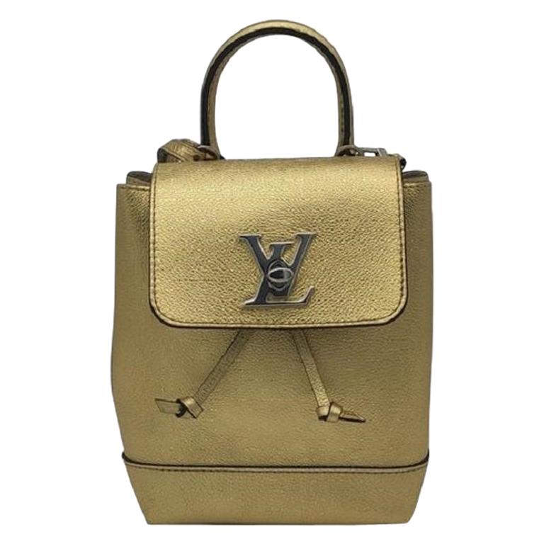 LOUIS VUITTON Lockme Backpack in Gold Leather