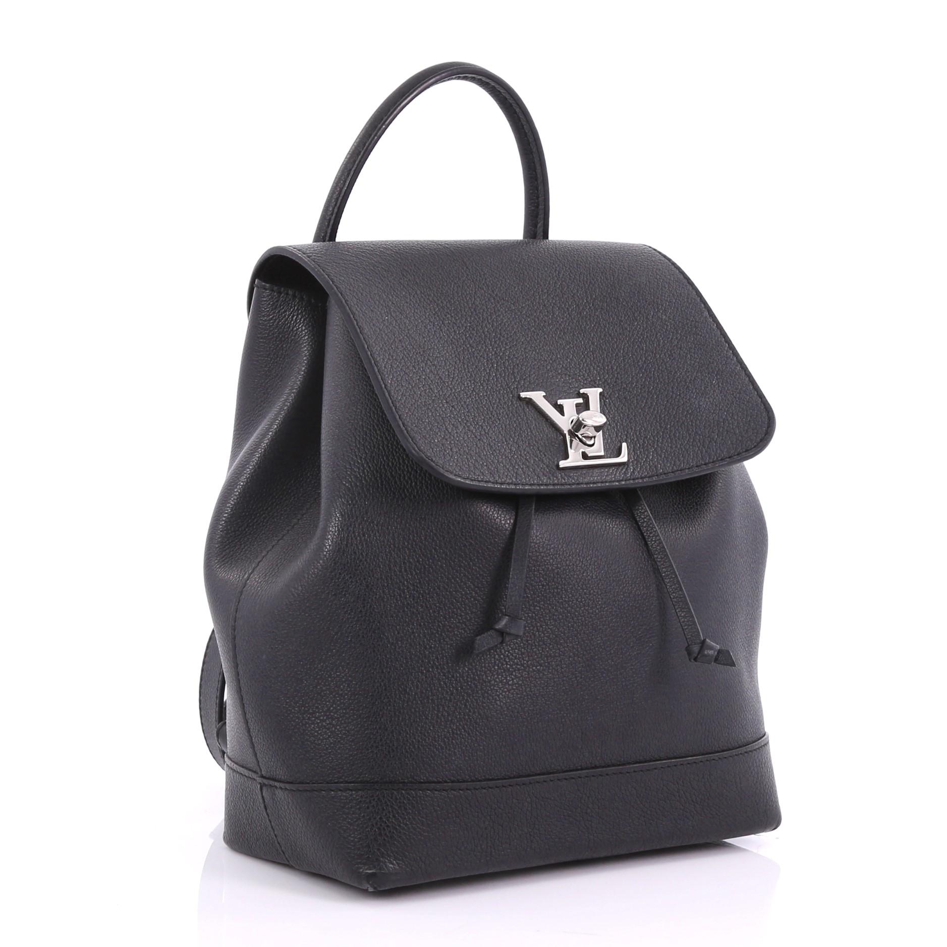 Black Louis Vuitton Lockme Backpack Leather