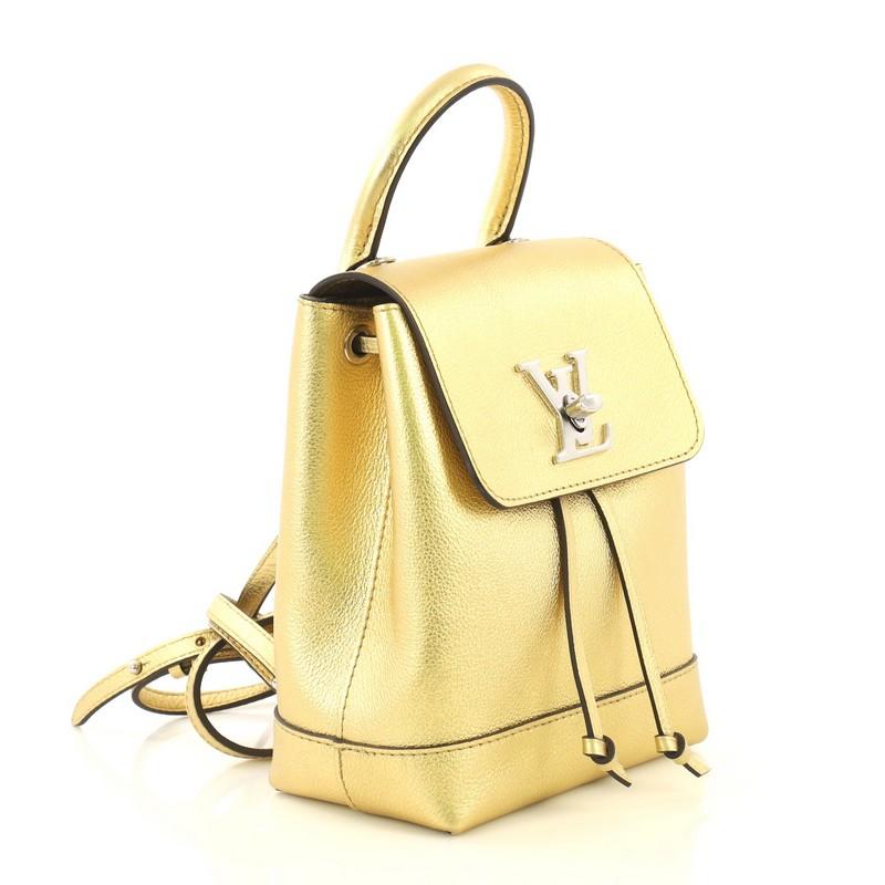 Yellow Louis Vuitton Lockme Backpack Leather Mini