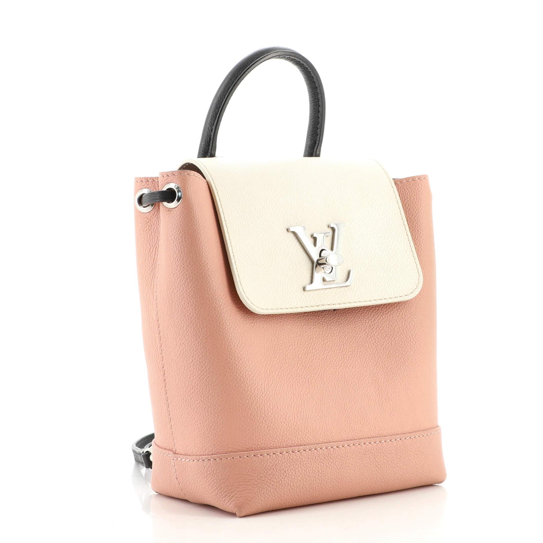 Louis Vuitton Lockme Rucksack aus Leder Mini (Beige)
