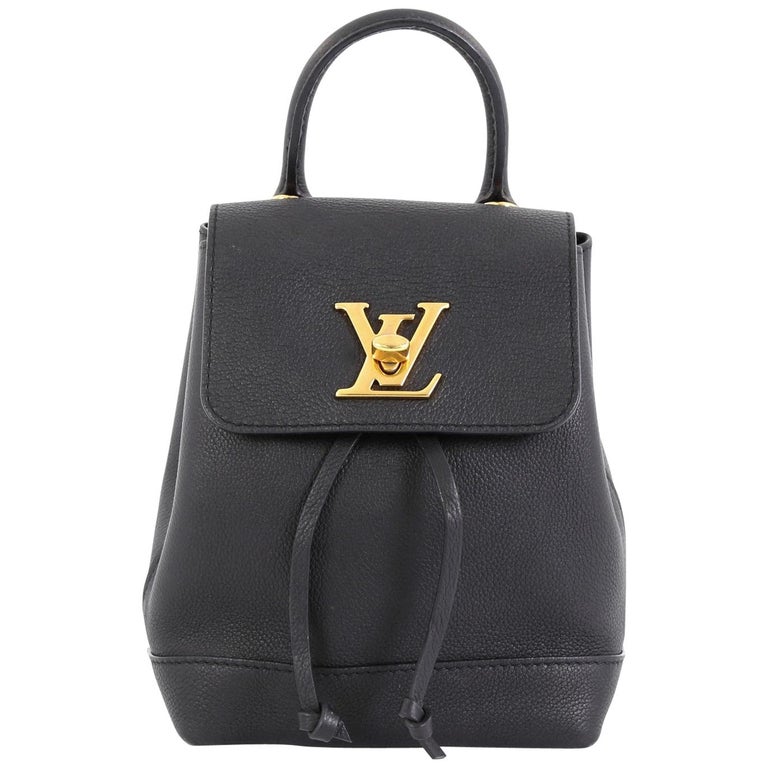 Louis Vuitton Black Leather Lockme Backpack Mini Louis Vuitton