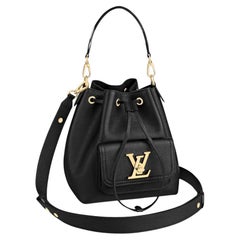 Louis Vuitton Lockme Bucket Bag Black Grained Calfskin