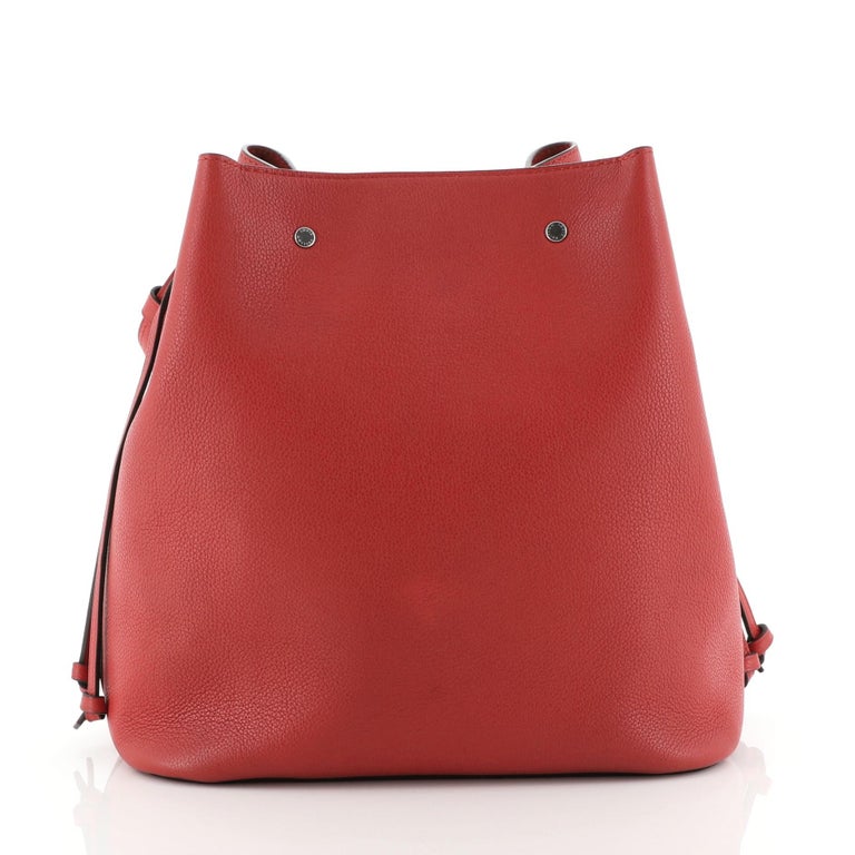 Lockme bucket leather handbag Louis Vuitton Burgundy in Leather - 29881256