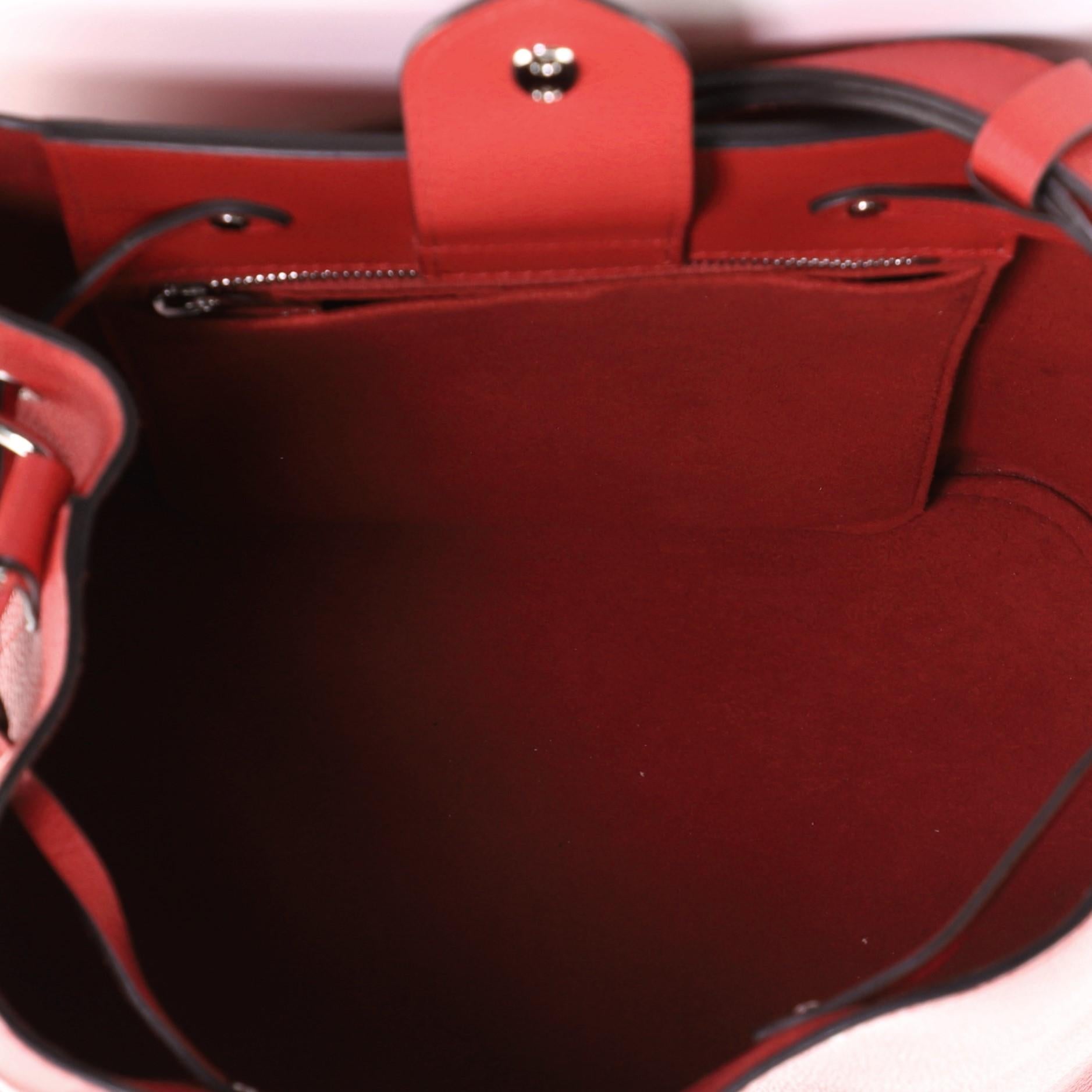Red Louis Vuitton Lockme Bucket Bag Leather