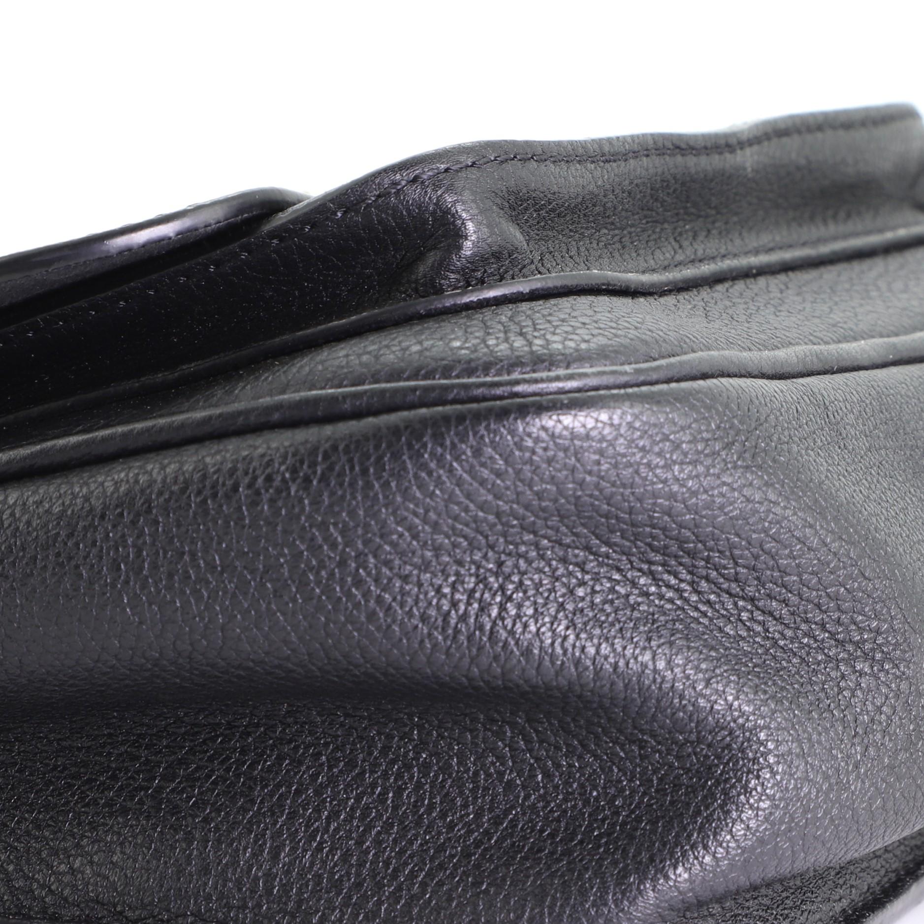 Black Louis Vuitton Lockme Chain Bag Leather