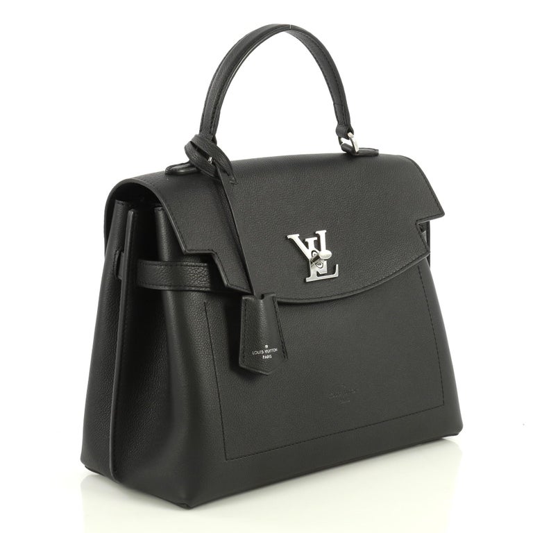 Louis Vuitton Lock me Ever MM Black Calfskin Leather 