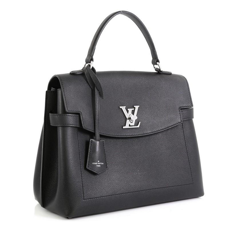 Black Louis Vuitton Lockme Ever Handbag Leather MM