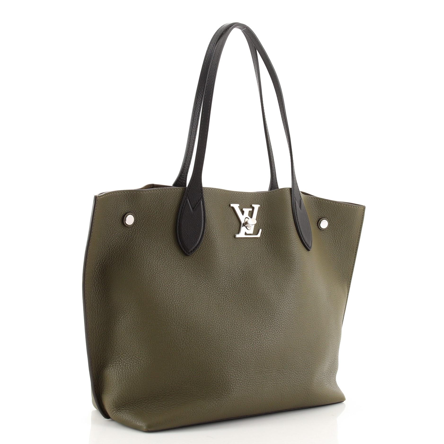 Brown Louis Vuitton Lockme Go Tote Leather