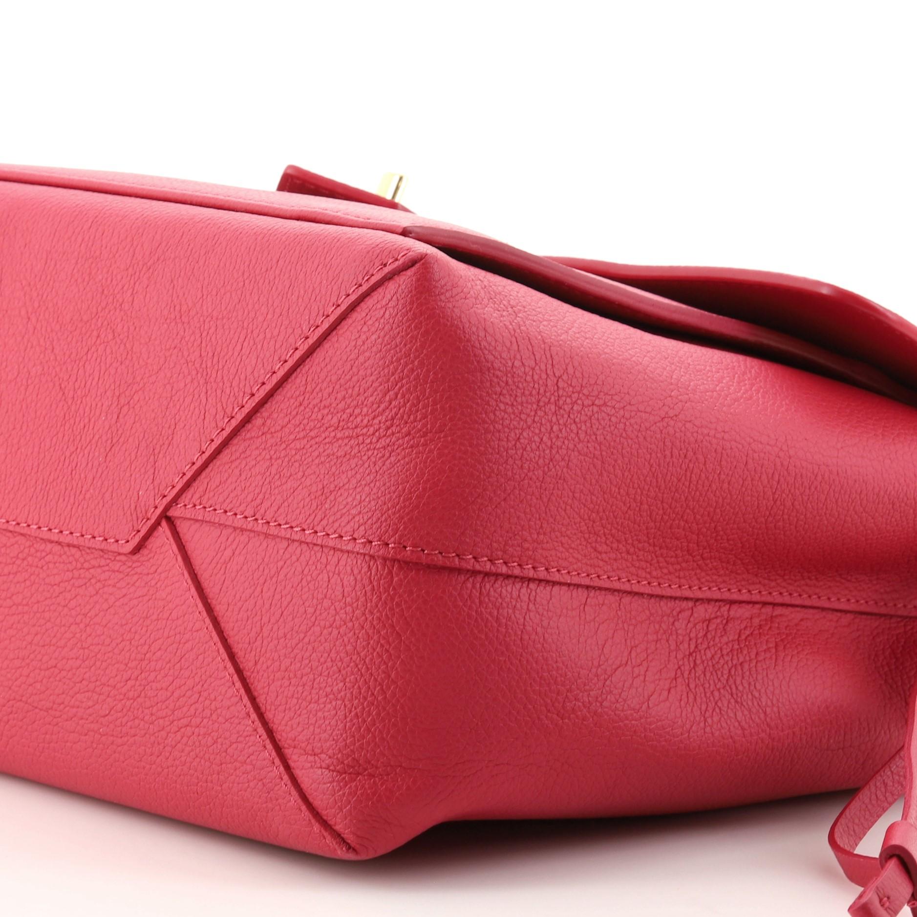 Red Louis Vuitton Lockme Handbag Leather PM