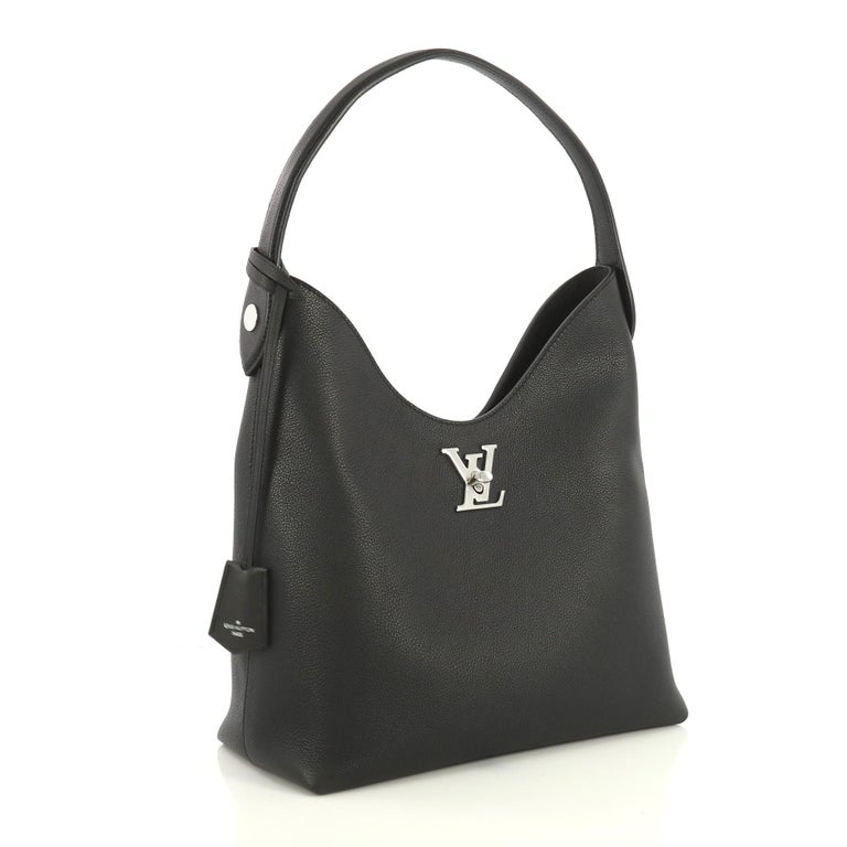 Louis Vuitton Black Empriente Leather Lockme MM Bag For Sale at 1stDibs