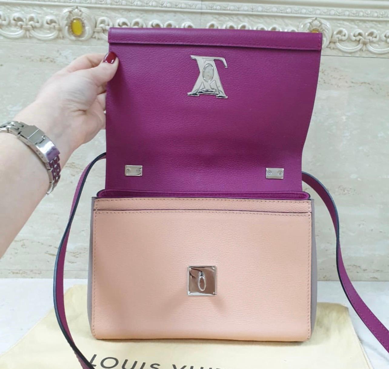 Purple LOUIS VUITTON Lockme II BB Leather Handbag