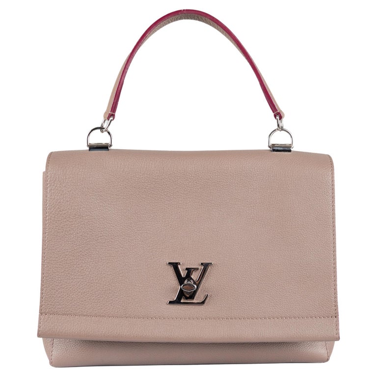 Louis Vuitton Cream and Burgundy Grained Calf Leather Lockme Day Bag For  Sale at 1stDibs