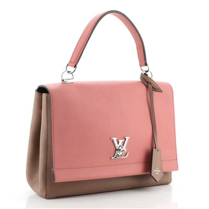 Pink Louis Vuitton Lockme II Handbag Leather