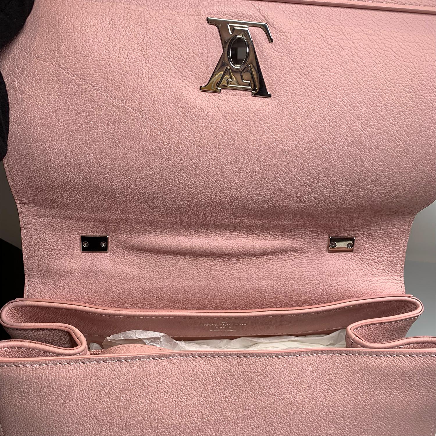Louis Vuitton Lockme II Pink Leather Bag For Sale 3