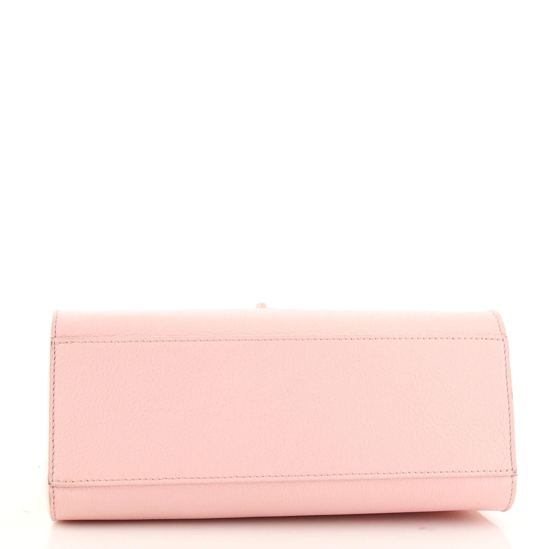 Pink Louis Vuitton Lockme Monochrome Tote Leather PM