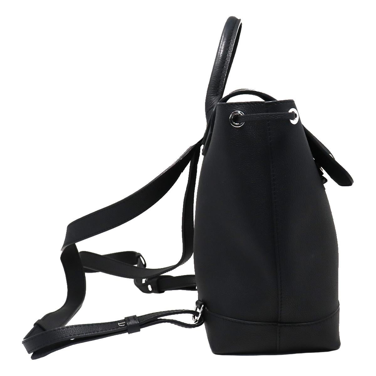 Louis Vuitton Lockme Noir Black Calfskin Backpack Purse 2
