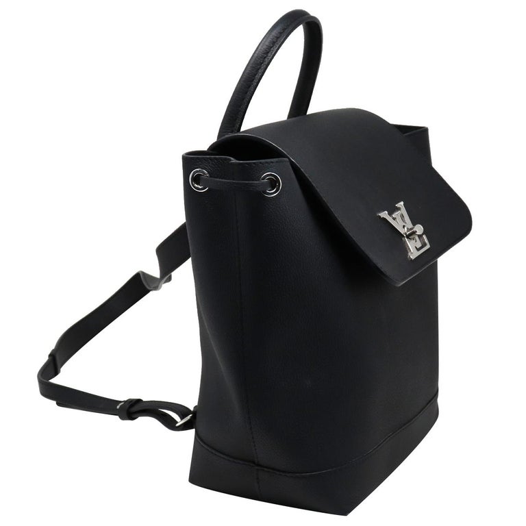 Louis Vuitton Lockme Noir Black Calfskin Backpack Purse For Sale at 1stdibs