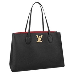 Louis Vuitton Lockme Shopper Bag Black Grained Calf Leather 