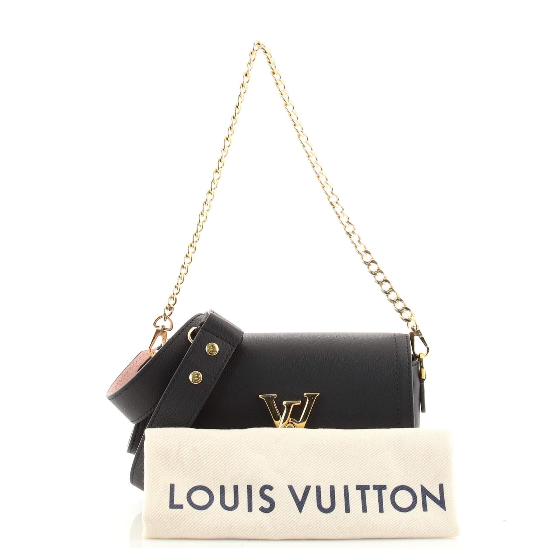 Louis Vuitton Black Leather Taurillon Lockme Tender Shoulder Bag Louis  Vuitton