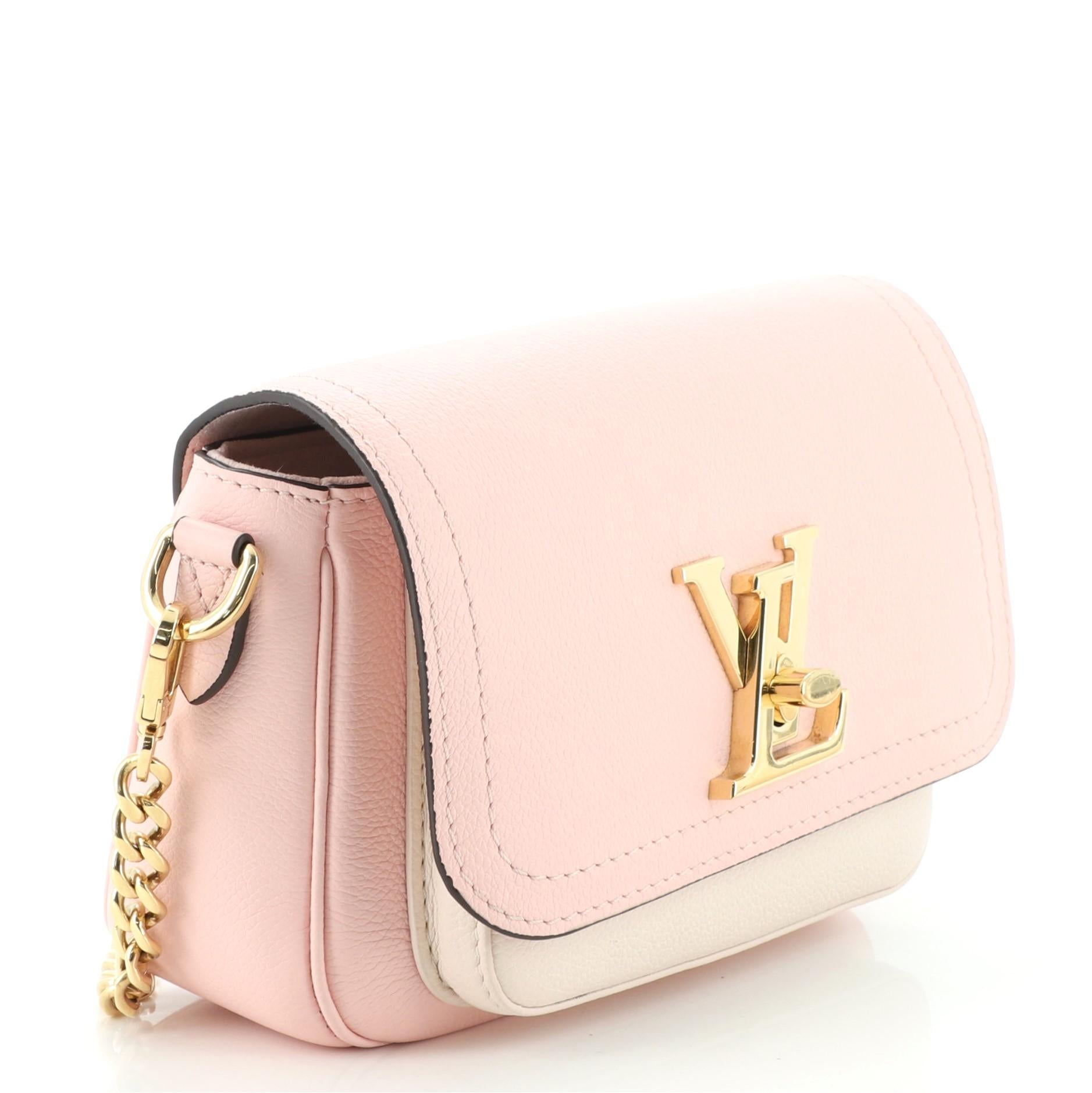 White Louis Vuitton Lockme Tender Handbag Leather
