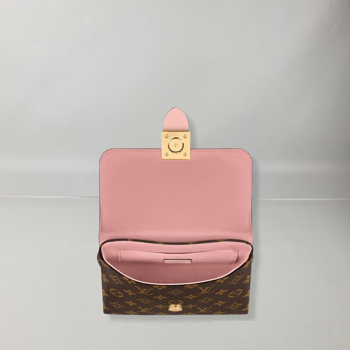 Louis Vuitton Locky BB Bag Dusty Pink Coated Monogram Canvas And Calfskin 6