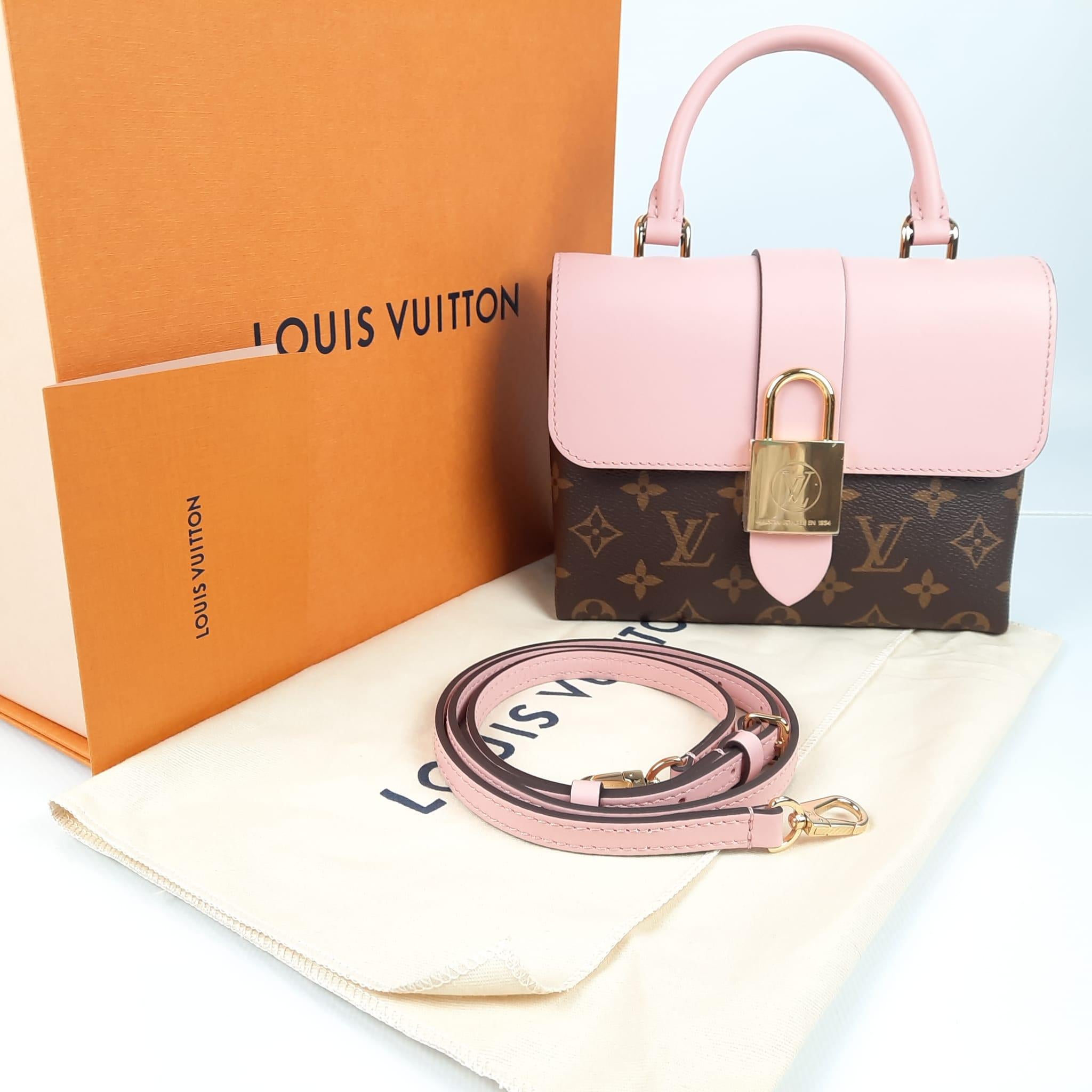 Louis Vuitton Locky BB Bag Dusty Pink Coated Monogram Canvas And Calfskin 9