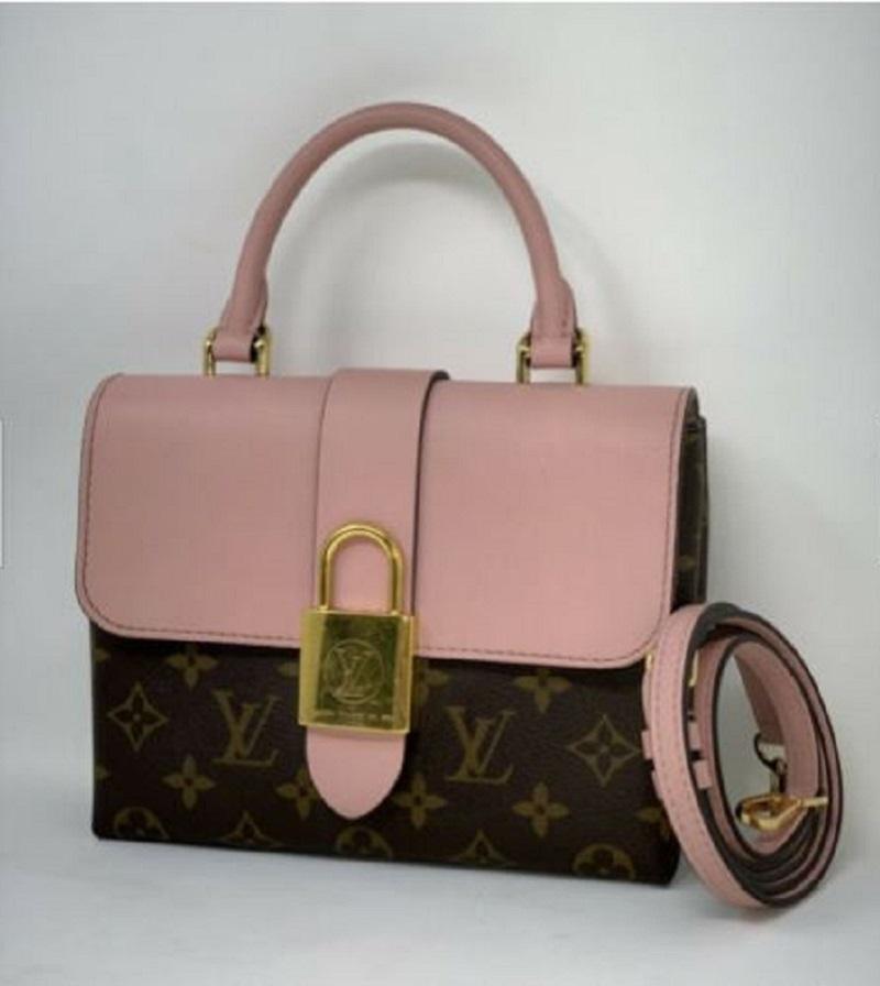 Women's or Men's Louis Vuitton Locky BB Bag Dusty Pink Coated Monogram Canvas And Calfskin