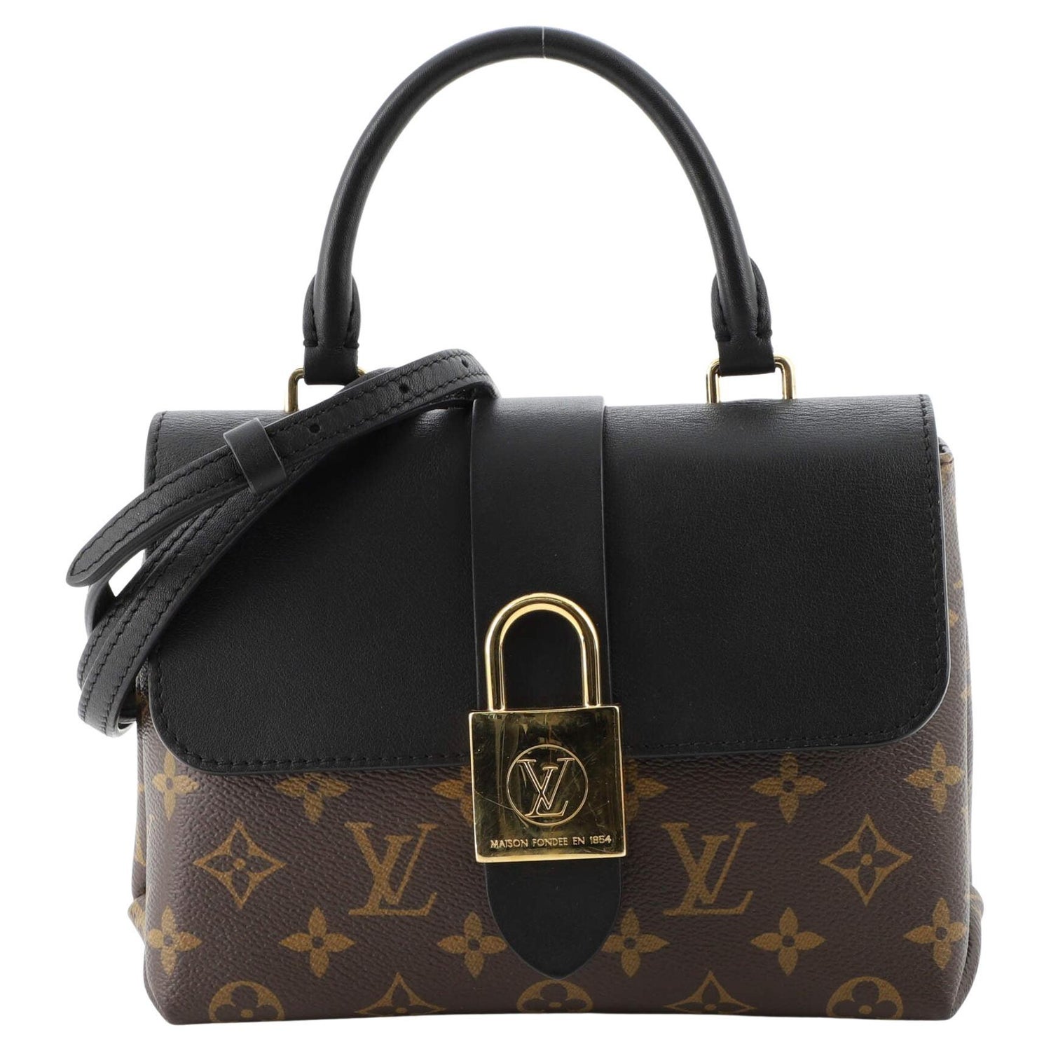 Louis Vuitton Locky Handbag Monogram Canvas with Leather BB at 1stDibs