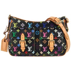 LOUIS VUITTON "Lodge GM" Black Multicolor Monogram Takashi Murakami Shoulder Bag
