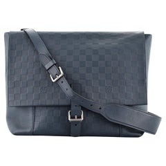 Louis Vuitton Navy Blue Damier Infini Messenger PM Crossbody Laptop Bag 19lv216s