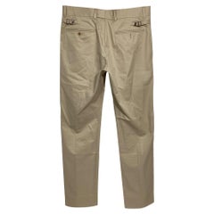 Louis Vuitton  Logo Buckle Slim-Fit Trousers in Brown Cotton