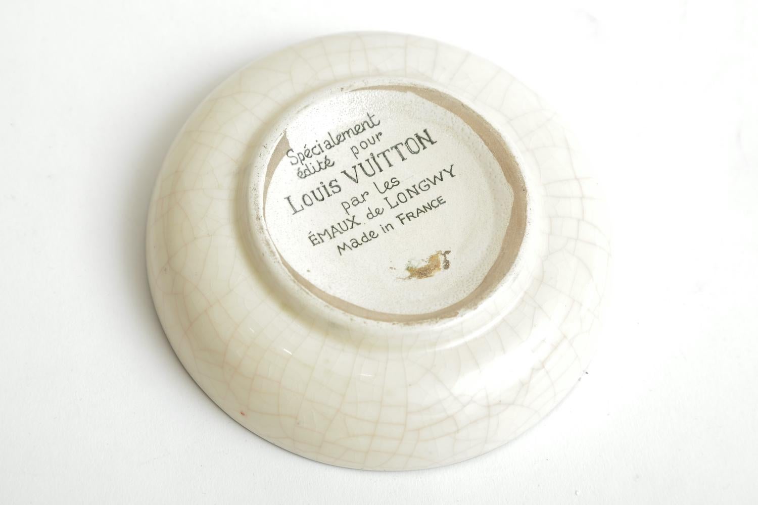 Mid-20th Century Longwy for Louis Vuitton Logo Enameled Glazed Porcelain Bowl Mid-Century Modern