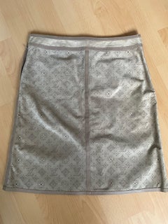 LOUIS VUITTON Logo Monogram Leather Skirt
