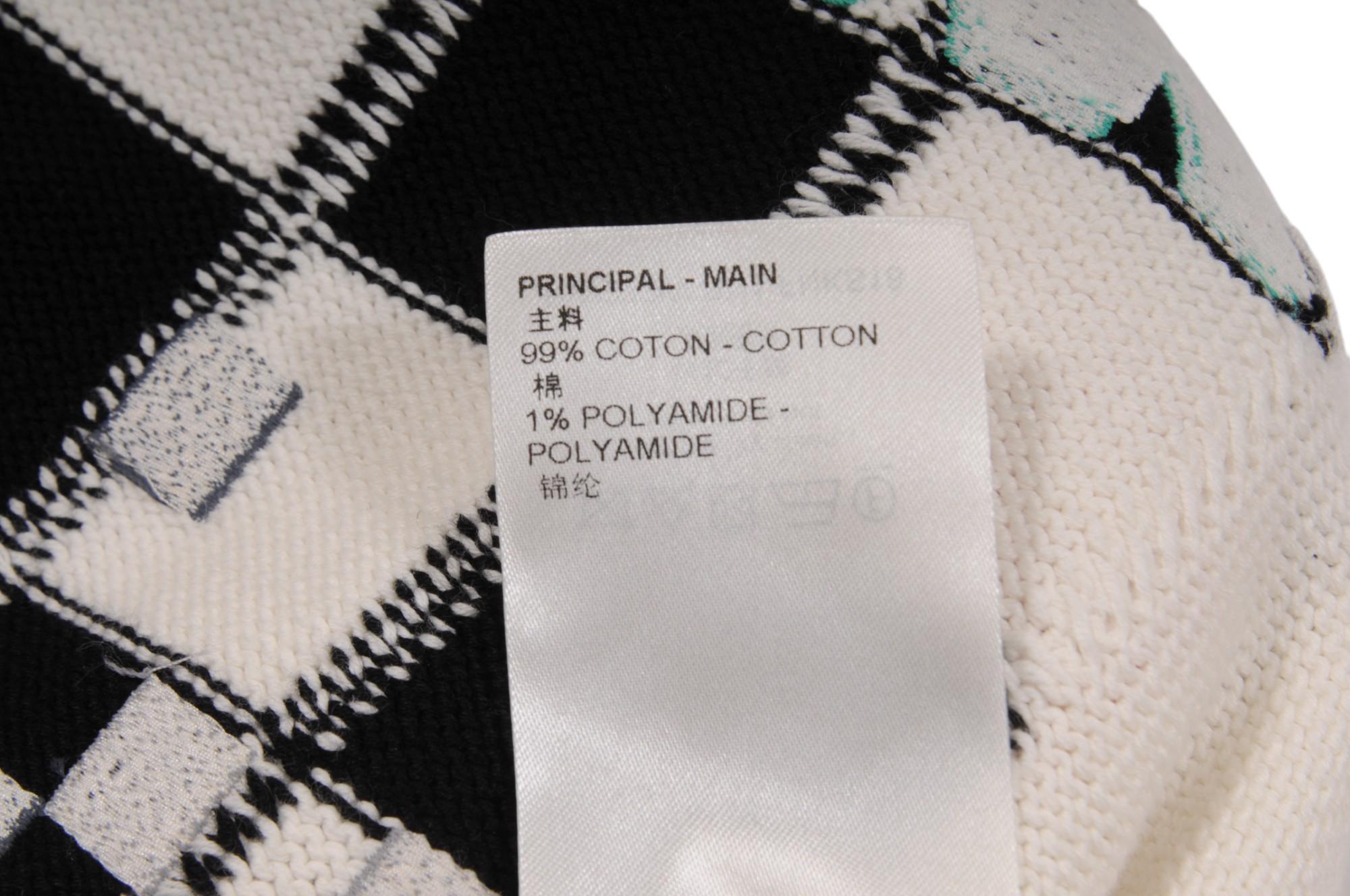 Louis Vuitton Logo Rennwagen gestrickt Crewneck Pullover Größe klein weiß schwarz rot im Zustand „Hervorragend“ im Angebot in North Miami, FL