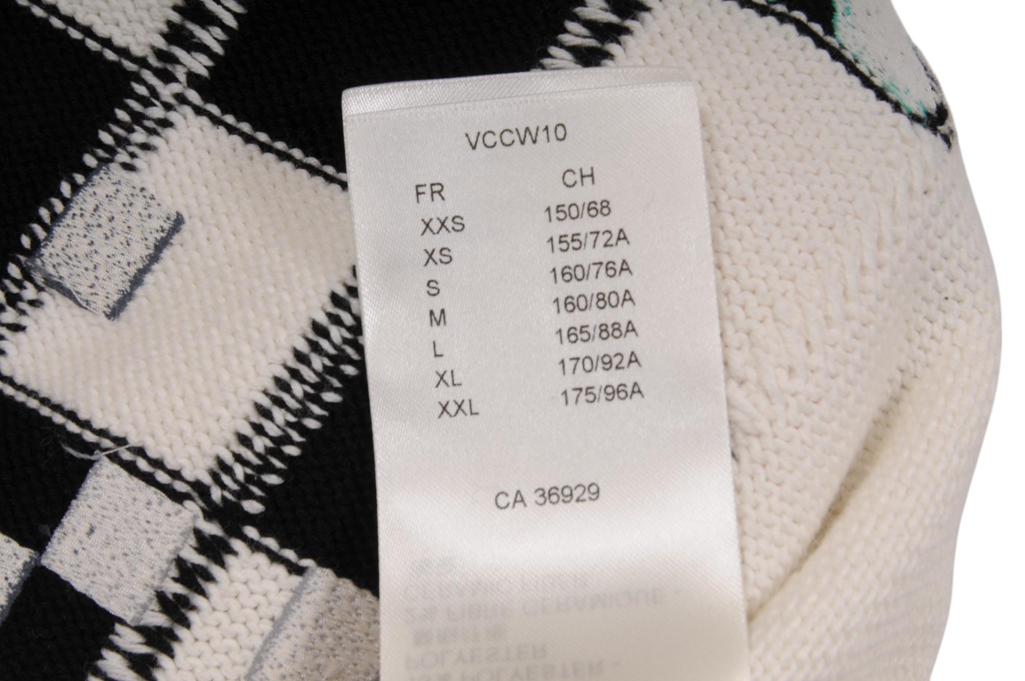 Louis Vuitton Logo Rennwagen gestrickt Crewneck Pullover Größe klein weiß schwarz rot im Angebot 1