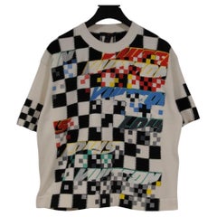 Louis Vuitton Logo Race Car Knitted Crewneck Sweater Size Small White Black Red