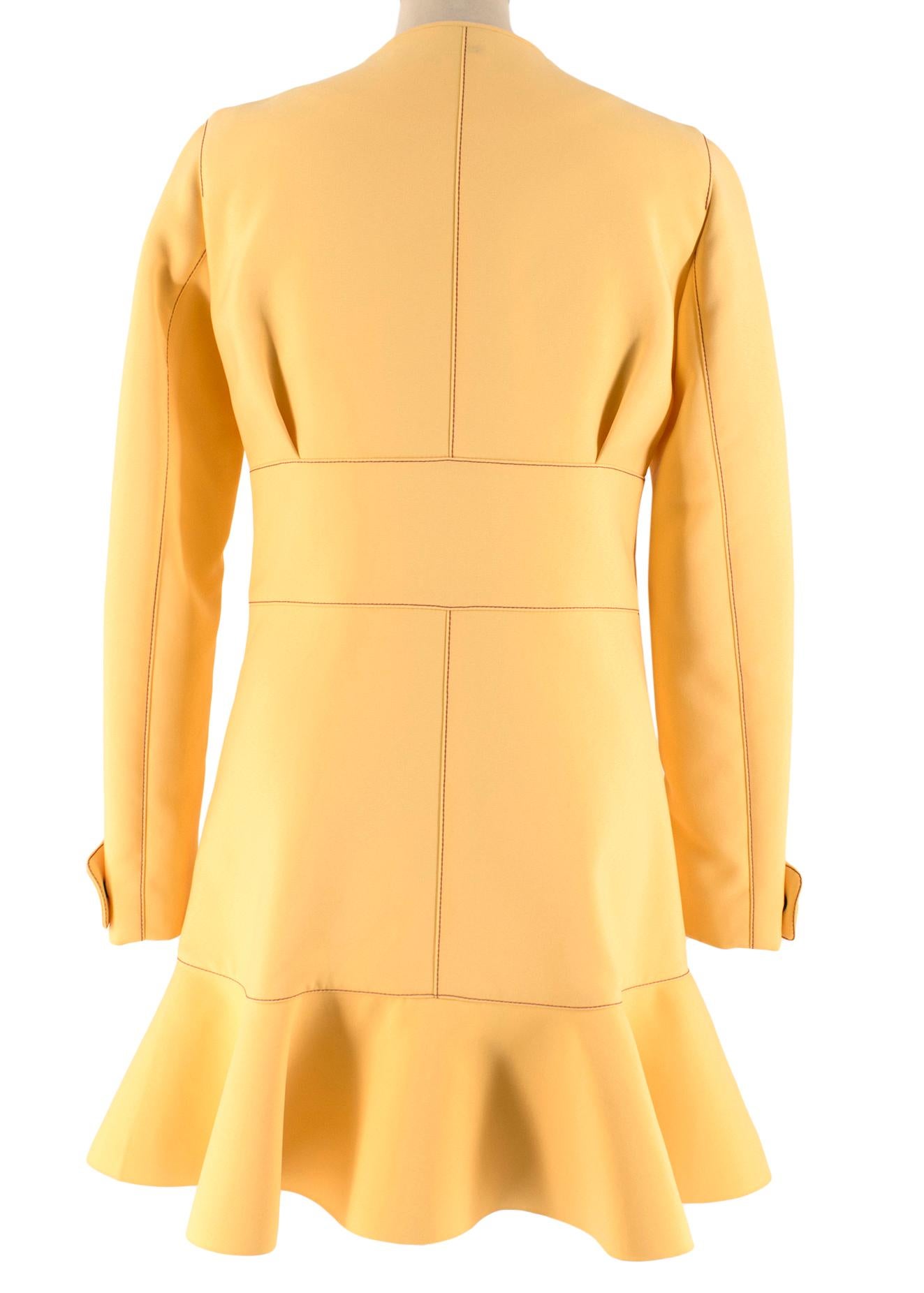Orange Louis Vuitton Long-Sleeve Zipped A-line Dress 36 For Sale