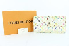 Louis Vuitton Long Tresor Porte Multicolor Blanc Sarah 7lz0116 White Clutch