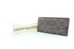 Louis Vuitton Long Wallet Green Emilie Flap 19lz1812 Brown Coated  Canvas Clutch