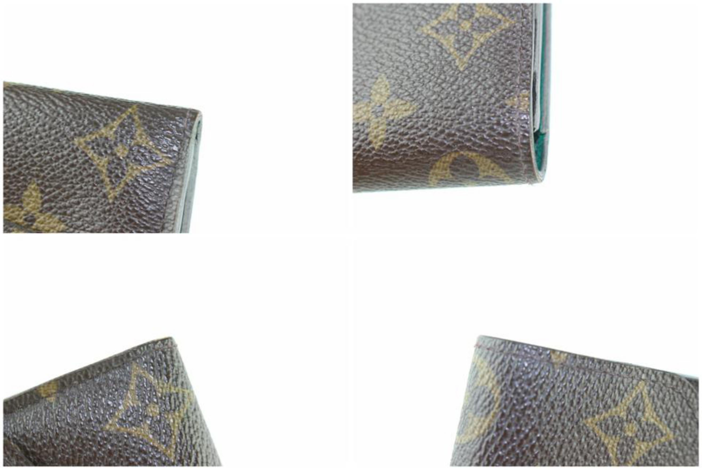 Louis Vuitton Long Wallet Green Emilie Flap 19lz1812 Brown Coated  Canvas Clutch For Sale 3