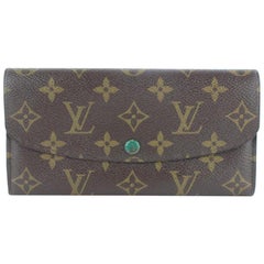 Louis Vuitton Long Wallet Green Emilie Flap 19lz1812 Brown Coated  Canvas Clutch