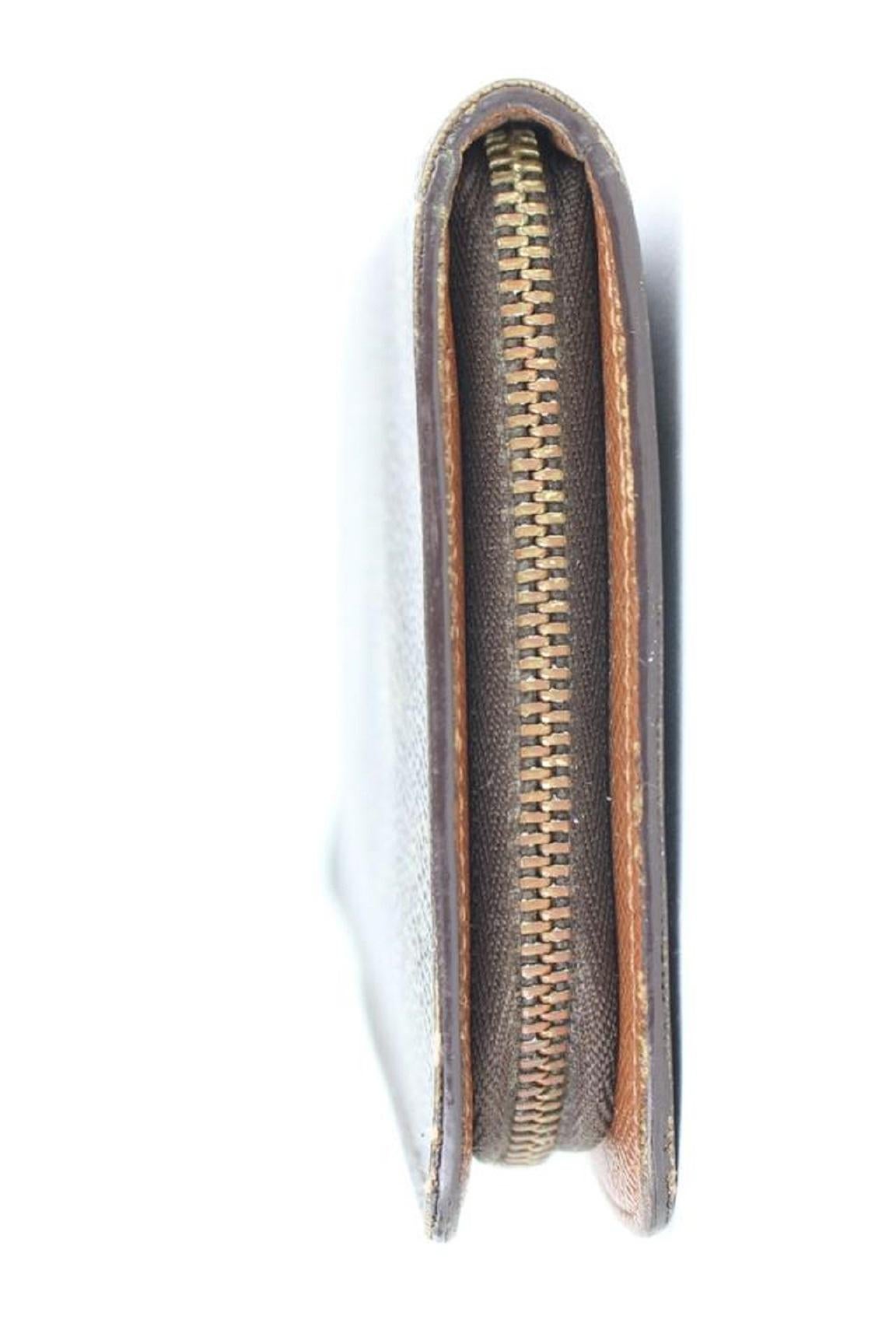 Louis Vuitton Long Wallet Monogram Zippy 3lj0111 Brown Coated Canvas Wristlet For Sale 2