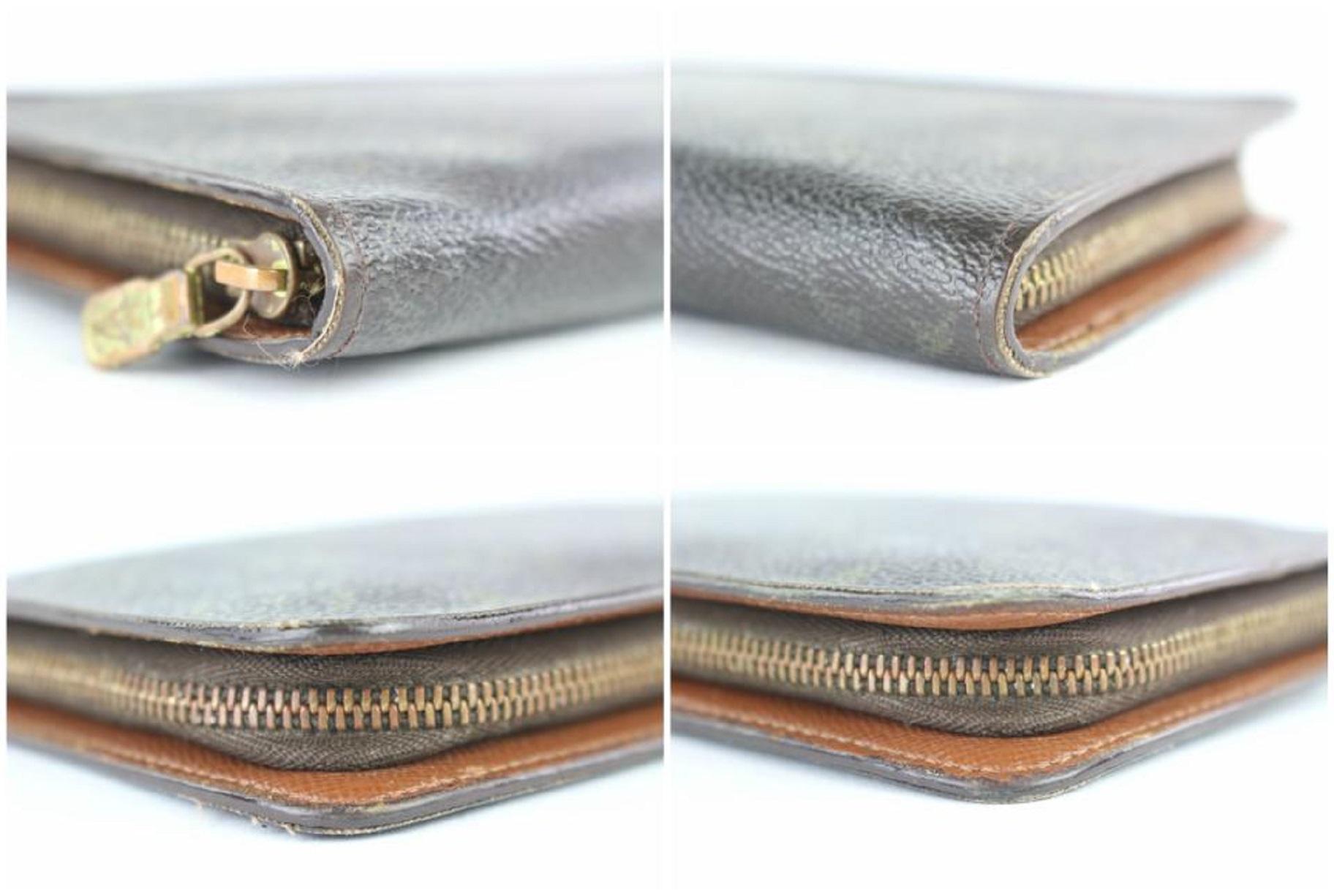 Louis Vuitton Long Wallet Monogram Zippy 3lj0111 Brown Coated Canvas Wristlet In Good Condition For Sale In Dix hills, NY