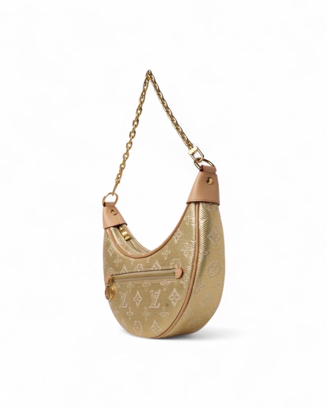 Marron Louis Vuitton Loop PM Monogram Laminata Oro en vente